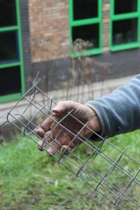 14.   Making galvanised wire mesh fox proofed hole plugs 